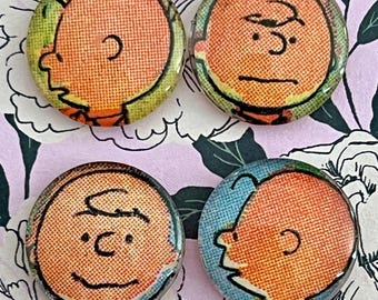 Handmade Charlie Brown Magnets - Peanuts Repurposed Fridge Decor