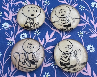Vintage Charlie Brown Comic Magnet Set