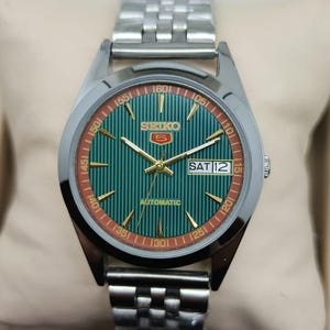 Relógio Seiko 5 Automático com Mostrador Verde: Vintage, Fabricado no Japão, Masculino, Dia/Data