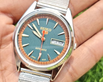 Seiko 5 Automatikuhr : Grünes Ziffernblatt, Edelstahl, Made in Japan