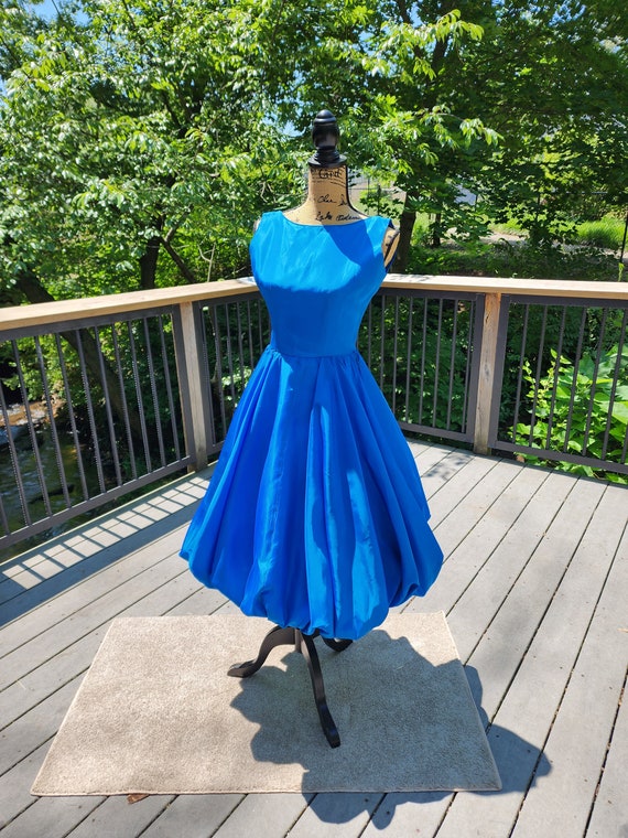 1950s Bubble Dress Gown Bright Blue by Julie Mille
