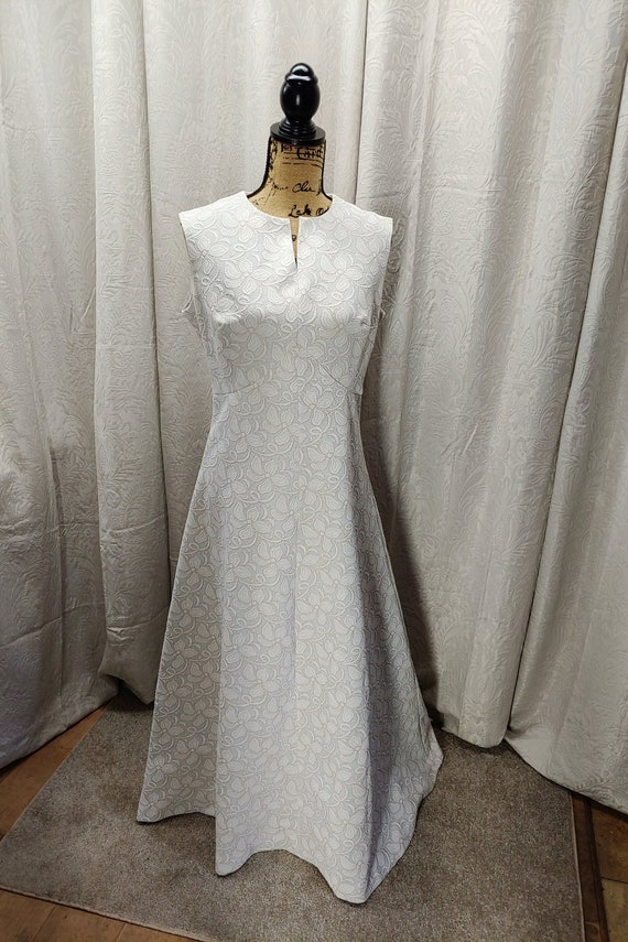 Vintage 1959 Silver White Designer Gown by Checkab