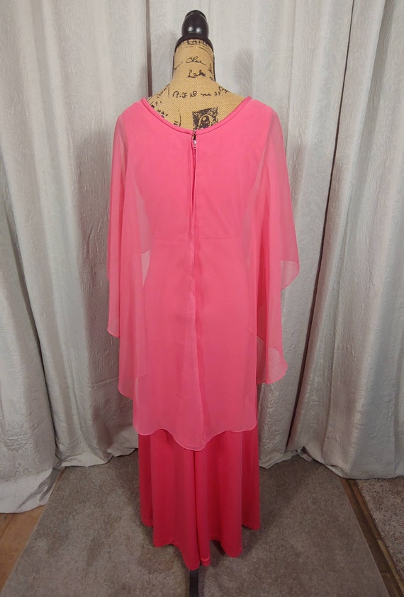 1970s Party Vintage Cocktail Dress Rich Coral Col… - image 6