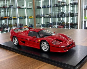 KK Scale Ferrari F50 Hardtop 1:18 Diecast Model Car Red Silver Wheels | Ferrari Collectible | Custom License Plate | Gift for Car Lovers