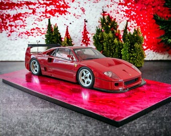 1:18 Diecast GT Spirit Ferrari F40 - Red (Limited Edition) Scale Model Car | Ferrari Collectible | Custom License Plate