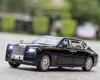 Rolls Royce Phantom 1:32 Diecast Model Black Light Sound, naar achteren te openen deuren