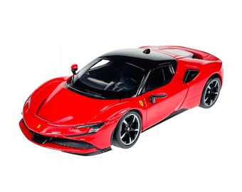 Ferrari SF90 Stradale 1:24 rood gegoten model met gepersonaliseerde nummerplaten