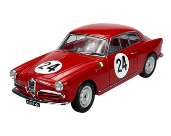 1957 Alfa Romeo Giulietta Sprint Red 1:18 gegoten model Kyosho Targa Florio #24
