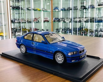 1/18 Diecast Solido BMW M3 E36 Coupe 1990 Blue (Doors Opening) | BMW Collectible | Custom License Plate | Gift for Car Lovers