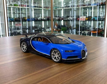 1/18 Diecast 2016 Bugatti Chiron Blue by Bburago Scale Model Car | Bugatti Collectible | Custom License Plate | Gift for Car Lovers