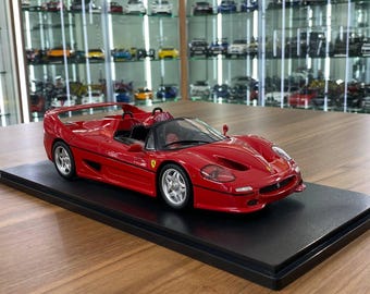 KK Scale 1:18 Ferrari F50 Diecast Model Car Red Silver Wheels | Ferrari Collectible | Custom License Plate | Gift for Car Lovers