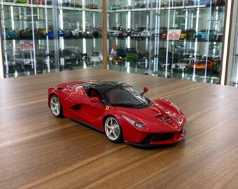 Ferrari LaFerrari 1:18 Red with Black Top Diecast Model Car | Bburago | Ferrari Collectible | Custom License Plate | Gift for Car Lovers