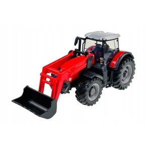 Bburago Massey Ferguson 8740S Traktor 1:43 Lastare Röd Gjuten Med Specialdesignade Registreringsskyltar