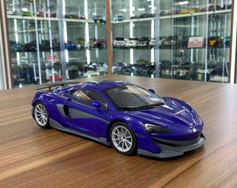 1/18 Diecast McLaren 600LT Coupe Purple Solido Miniature Model Car | McLaren Collectible | Custom License Plate | Gift for Car Lovers