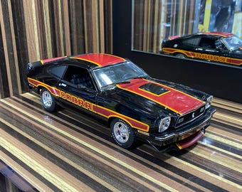 Greenlight Ford Mustang Cobra 2 1978 1/18 Diecast Model Car Silver | Ford Collectible | Custom License Plate | Gift for Car Lovers