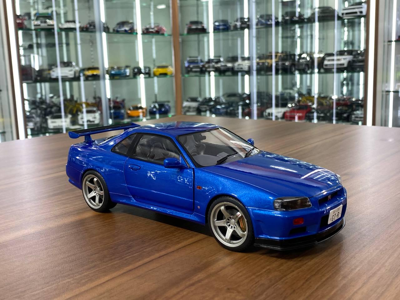 Solido 1/18 Nissan Skyline GT-R R34 Blue Diecast Model | Nissan