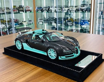 H&H Bugatti Veyron 16.4 Grand Sport Vitesse 1/18 Tiffany Carbon Limited to 10 Pcs | Bugatti Collectible | Custom License Plate