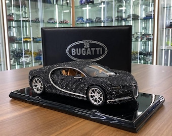 Bugatti Chiron 2016 1:18 Crystal Version Diecast Model Car | Bburago | Bugatti Collectible | Custom License Plate | Gift for Car Lovers