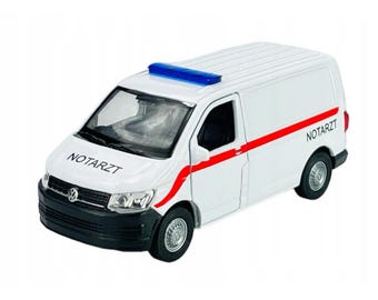 VW Transporter T6 Emergency Notarzt 1:34 Welly Diecast White Orange Rescue Van