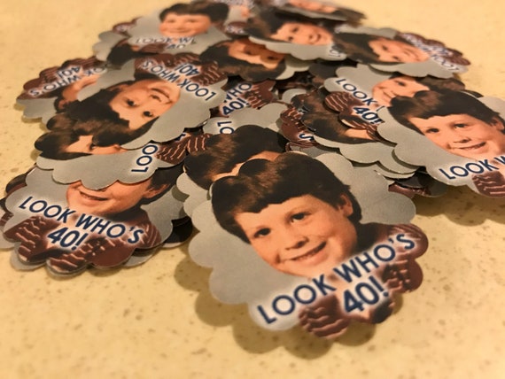 Photo Party Confetti Cupcake Toppers 1.5 Inch Scalloped Edges - 50 pieces - Graduation Birthday Personalized Photo Confetti Il_570xn