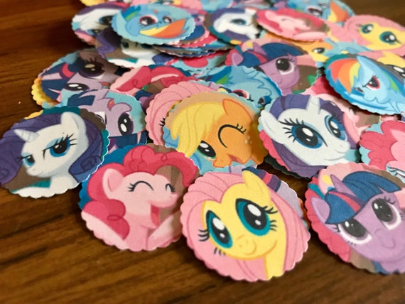 My Little Pony Confetti - Pinkie Pie Rainbow Dash - 100 Pieces 1 Inch Round - Birthday Confetti - Cupcake Toppers Il_570xn