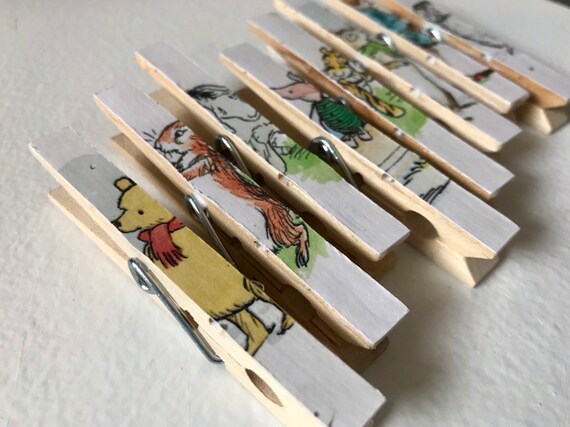 Classic Winnie The Pooh Baby Shower Clothespins Magnets