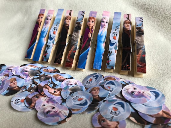 Frozen Two Party Package - 10 Clothespins Plus 100 pieces confetti Il_570xn