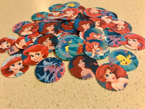 Ariel Confetti - 100 Pieces 1 Inch Scallop - Little Mermaid Birthday Confetti - Cupcake Toppers Il_570xn