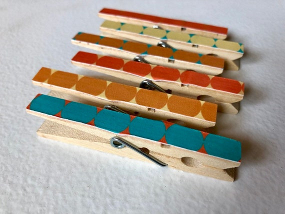 Modern Clothespin Magnets | Midcentury Mod Retro Design Magnet Clips | Gifts for Teachers, Retro Lovers, Vintage Enthusiasts Il_570xn