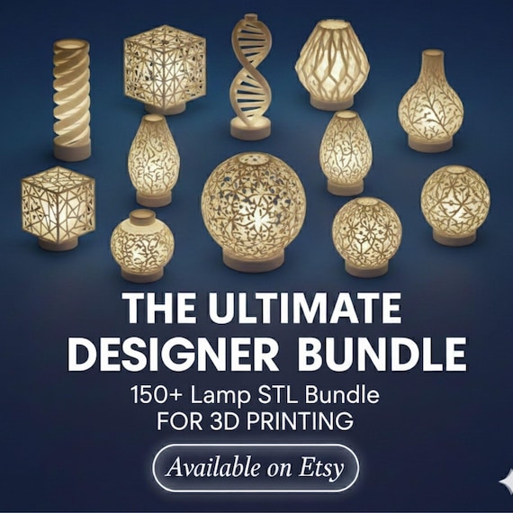 150+ Lamp STL Bundle, 3D Print STL Pack, Modern 3D Printable Lamp Designs, Modern Home Decor, Artistic Lamp STL Files,Digital Download