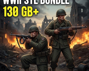 WW2 120GB+ STL Bundle, 3D Print STL Pack, WWII 3D Print Models Pack,Tanks, Soldiers, Weapons, Planes & Military Vehicles, WW2 Miniatures,