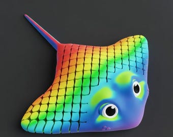 Flexible Articulated Fish Cartoon 3D Model STL File,Cute Printable Ocean Animal,,Kawaii Fish Toy for Kids,Sea Creature Decor,Tabletop,DnD