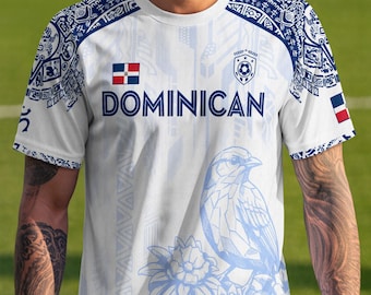 Camiseta de fútbol de República Dominicana, camiseta de fútbol caribeño para hombre 2026, camiseta con la bandera de República Dominicana, regalo de fútbol para adultos mayores estilo latino, atuendo para el día del partido