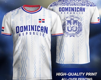 Camiseta de fútbol dominicana 2026, camiseta de fútbol con bandera dominicana para hombre, camiseta caribeña latina, camiseta de fútbol de República Dominicana, atuendo para el día del partido
