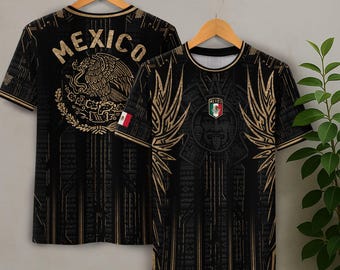 Mexicaans Azteeks voetbalshirt voor heren, Mexico voetbalshirt, geweldig voetbalcadeau voor fans en spelers, outfitidee voor wedstrijddag