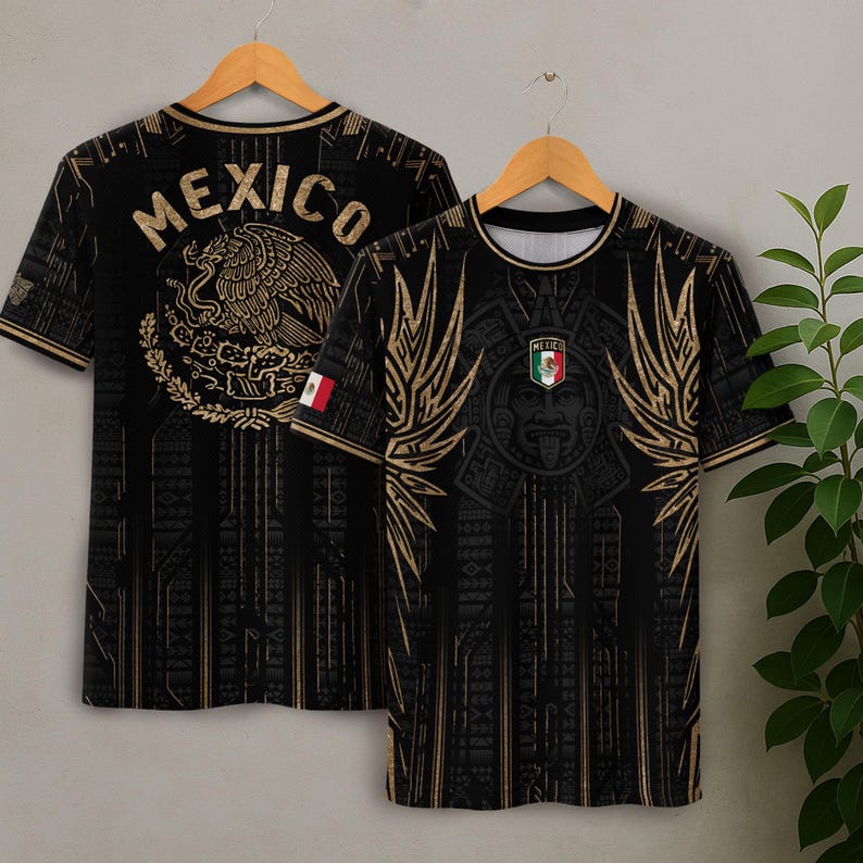 Mexican Aztec Soccer Jersey for Men, Mexico Football Jersey, Great Soccer Gift for Fans and Players, Game Day Outfit Idea image 1