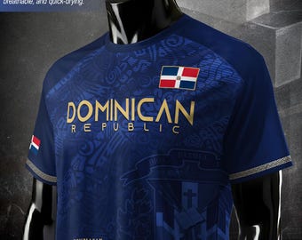 Camiseta de fútbol dominicana 2026, camiseta de fútbol con bandera dominicana para hombre, camiseta caribeña latina, camiseta de fútbol de República Dominicana, atuendo para el día del partido