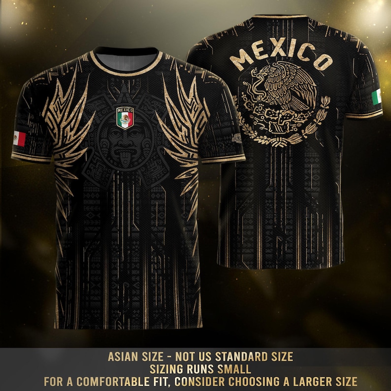 Mexican Aztec Soccer Jersey for Men, Mexico Football Jersey, Great Soccer Gift for Fans and Players, Game Day Outfit Idea image 3