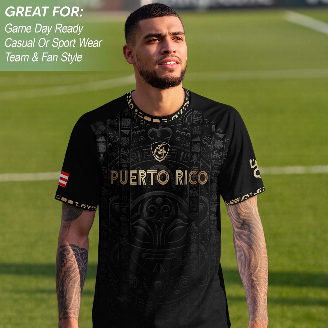Puerto Rico Soccer Jersey for Men Women, Puerto Rican Pattern Jersey