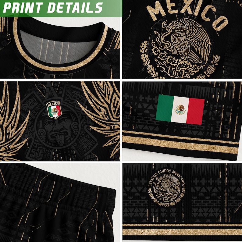Mexican Aztec Soccer Jersey for Men, Mexico Football Jersey, Great Soccer Gift for Fans and Players, Game Day Outfit Idea image 4