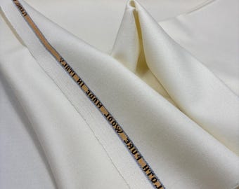 Italian White Wool Flannel Fabric: High-End Suiting, Couture Price for Half Meter
