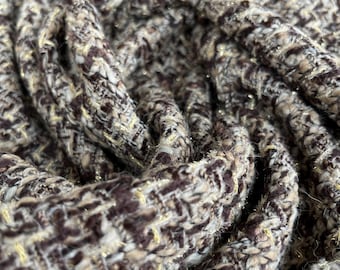 Italian Brown and Gold Tweed Bouclé Fabric – Jacket and Coat Material