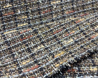 Italian Brown Wool Tweed Bouclé Fabric – Jacket & Coat Material