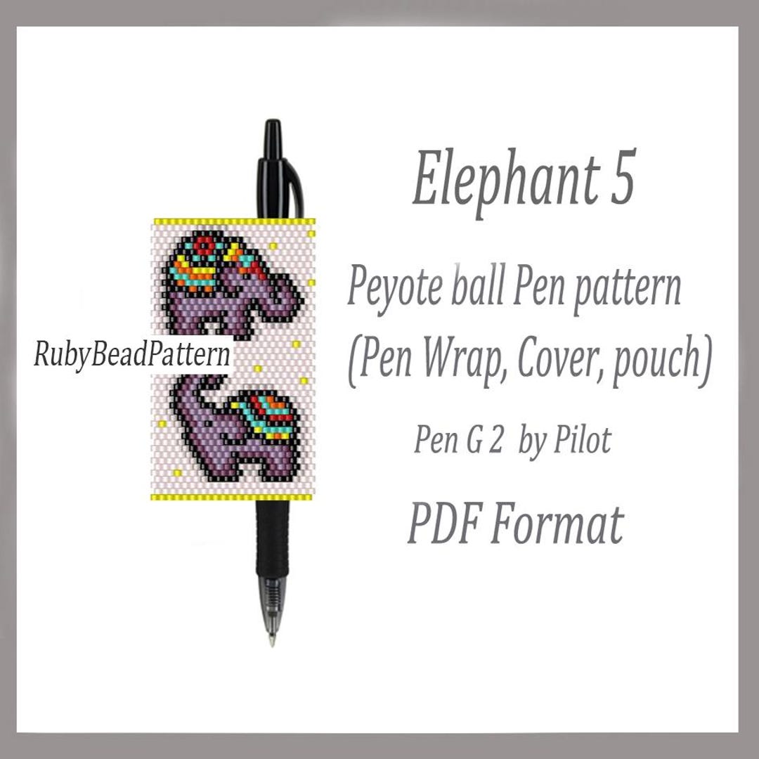 Elephant 5 Bead Pen Wraps Pilot G2, Elephant Pattern Cover Pen, Animal ...