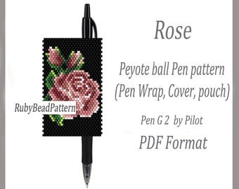 Rozenkralenpen Wraps Pilot G2, Rozenkralenpatronen dekpen, Rozenkralenpatronen, Peyote-patronen bloemenkralen PDF-bestand, Rozenkralen