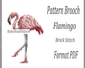 Flamingo bead brooch patterns, Flamingo beaded patterns, Flamingo beading patterns, Flamingo bead patterns, Beading, Flamingo beading PDF