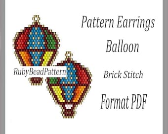Ballon Perlen Ohrringe Muster, Ballon Perlen Muster, Ballon Perlen Ohrringe Muster, Ballon Perlen Muster, Perlen Ballon, Ziegelstich