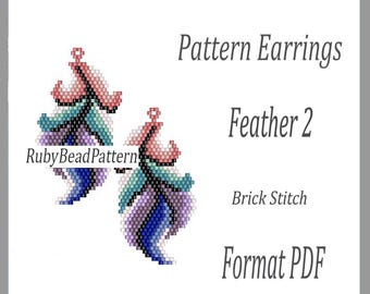 Patroon veer 2 kralen, kralenpatroon veren, patroon veer kralenoorbellen, kralenpatroon veer, kralen, kralen veer