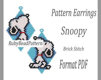 Snoopy Hund perlen ohrringe muster, Snoopy perlen muster, Snoopy Hund perlen ohrringe muster, Hund perlen muster, perlen ohrringe Hund