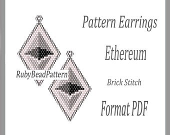 Ethereum bead earrings pattern, Ethereum beaded pattern, Ethereum earrings pattern, Ethereum beading pattern, Beading, earrings pattern